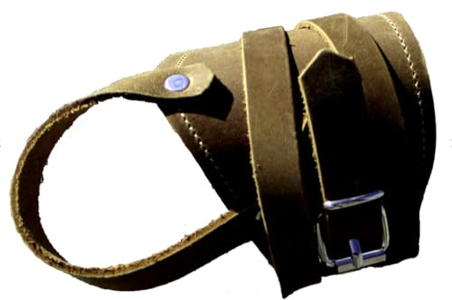 Generisch Lederarmband Kraftband mit Daumenschlaufe aus Hochwertigem Rindsleder Nubuk, Verstellbar durch Rollenschnalle, Handarbeit Made in Germany