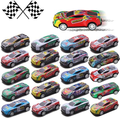 LITTLECUCU 100 PCS Toy Cars Set – Mini Pull Back Car Toys for Kids, Party Bag Fillers, Vehicle Toys for 3+ Year Old Boys & Girls, Perfect Birthday Gift