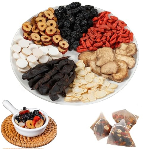 Tencipeda 20/40/60 PCS Nierentee Formel Ginseng Sechs Schatz Tee, Ginseng Tee-Bio Chinesische Natürliche Kräuter (60Pcs)