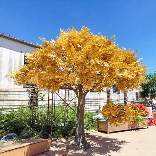 Piante Finte Alberi Di Baniano Artificiali Alberi Artificiali Grandi Alberi Finti Pianta Finta Realistica Albero Da Giardino Da Terra Decorazione For La Casa(Gold-A,1.5x1.5m)