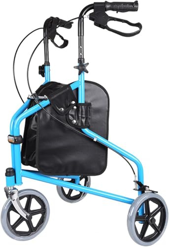 Déambulateur à 3 Roues - Léger Et Pliable, Pliable à Trois Roues pour Une Utilisation Intérieure/extérieure pour Les Personnes âgées, Les Personnes âgées, Les Hommes, Les Femmes