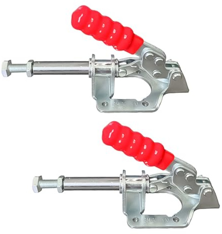Hoite 2-Pack GH-302-F/FM Heavy-Duty Toggle Clamps – 35mm Hole Distance, Vertical Quick-Release for Welding, Woodworking & Machinery