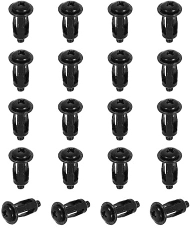 uxcell 20 Set M4x22.5mm Jack Nuts, Carbon Steel Zinc Finish Expansion Screw Petal Nut, Multi-Grip Insert Rivet Nut Fasteners for Hollow Wall Iron Skin Line Use in Thin Soft Wall, Black