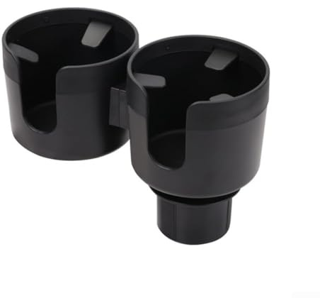 Floweringbeter Adjustable Base Car Cup Holder Expander Dual Adapter for Large Cups Expands Standard Vehicle Cup Holders for Improved Convenience