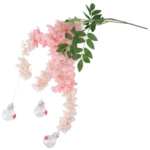 MAPHRWZ för Hummingbird Feeder, Wisteria Flower Design, Läcksäker, Lätt att hänga och underhålla, Attrahera fåglar effektivt (Rosa)