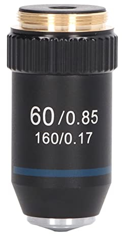 Objetivo Acromático 60X, Lente de Alta Potencia para Microscopio Biológico, Gran Claridad y Resolución