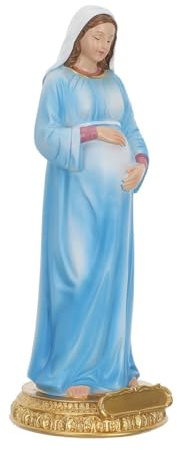 GRIRIW Virgen María Embarazada y Acabado Fino de Resina Estatua Diseño Creativo sin Olor para Decoración de Iglesia y Escritorio