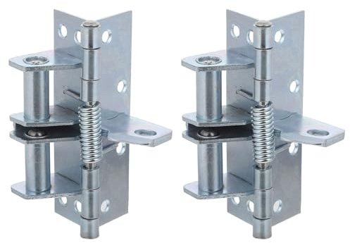 KOMBIUDA Spring Loaded Cabinet Hinges Made of Cold Rolled Steel 2pcs with Resistance to Wear and Tear and Sturdy Build, Silver Finish, 90 Degree Self Closing for Wooden Cupboard Doors