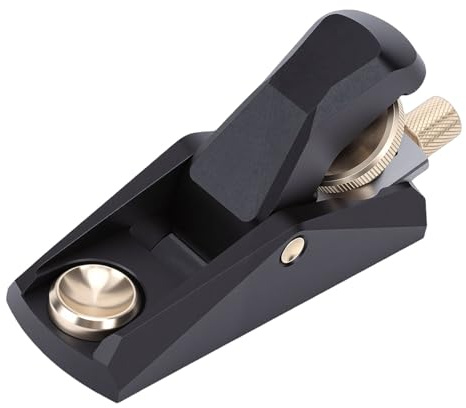 Yunseity Low Angle Block Plane, Aluminum Alloy Brass Body with 33 Degree Working Angle for Fine Woodworking Leather Making Miniature Model