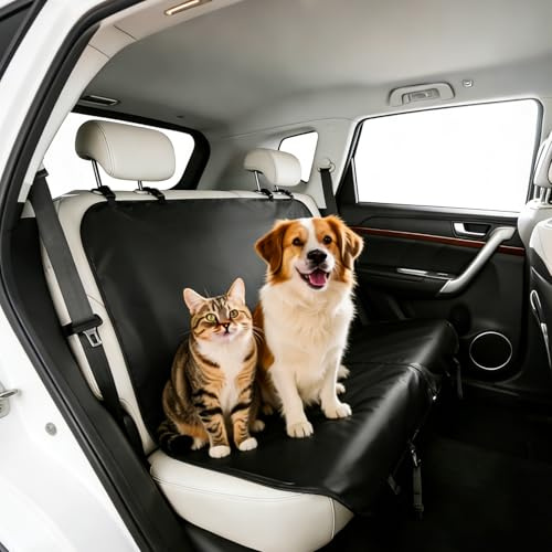 fuxunamz Hundesitz Auto Rückbank, Rücksitzschoner Hund, Extra Dickes Hundedecke Auto Rückbank, Wasserdichter und Strapazierfähiger Hundesitz Auto Universelles Autositz Hund Rückbank 145x132cm