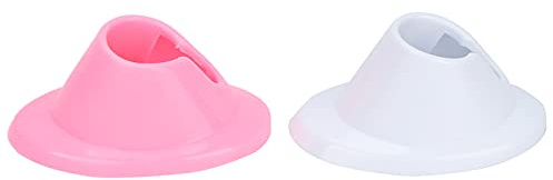 TOPINCN Support de Bouteille de Vernis à Ongles Anti-éclaboussures pour Salon, 2 Supports en Caoutchouc Souple, Rose et Blanc, Maintient Solidement les Bouteilles pour une Peinture Facile, adapté aux