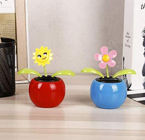 Gwill 2 st soldriven dansande blomma solros bildekor soldriven glad dans solros bil instrumentbräda kontor skrivbord heminredning grytan kontor skrivbord display