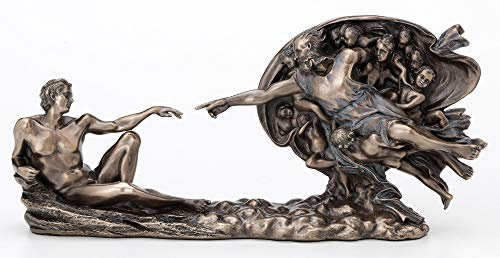 Veronese Design Estatua de Escultura de Resina fundida en frío con Acabado de Bronce de la Capilla Sixtina de Adán de 4 1/2 Pulgadas de Génesis
