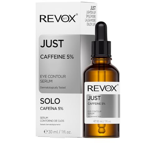 REVOX B77 - Just Caffeine 5%, 30 ml, Siero Contorno Occhi, Elimina Occhiaie e Borse, Effetto Rassodante, Riduce i Segni di Stanchezza, Rivitalizza lo Sguardo, Pelle Più Luminosa, Liscia e Uniforme