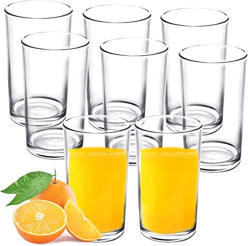 Youngever 9er Pack 300ML Trinkbecher, Mehrweg Wassergläser, Kunststoff Gläser, Plastikgläser wiederverwendbare Plastikbecher, unzerbrechliche Gläser (Transparent)