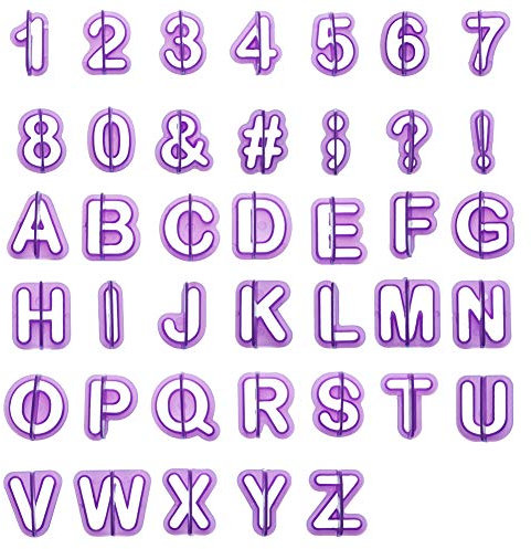 Soleebee,Juego de moldes para fondant, 40 piezas, moldes para letras, números y signos de puntuación, herramientas para modelar, herramientas para decoración de tartas