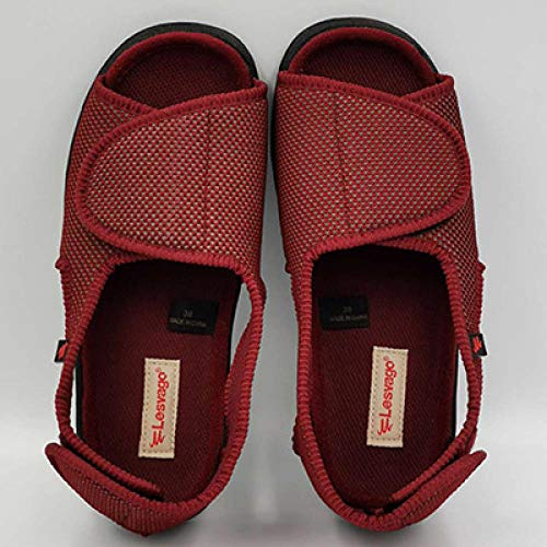 Nwarmsouth Zapato Unisex de Salud para Adultos,Zapatos para pies Enfermos con Pulgar en valgo, Use pies gordos, Zapatos hinchados por fuera-41_ Rojo Vino,Zapatillas de pies hinchados