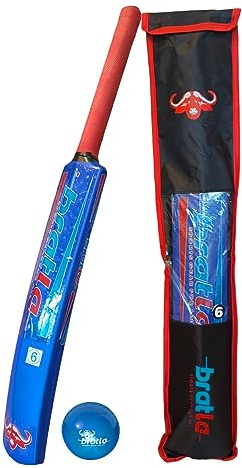 Bratla Plastic Cricket Set Size 3 – Cricket Bat, Ball & Carry Bag Training Kit for Casual Cricket Practice (Size 3)