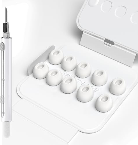 Seltureone 5 Paare Ersatz-Ohrstöpsel für AirPods Pro 3 (2025) mit Reinigungskit, Es sind 5 Größen Silikontips mit Tragbarer Aufbewahrungsbox Vorhanden für AirPods Pro 3 Aufsätze（S）