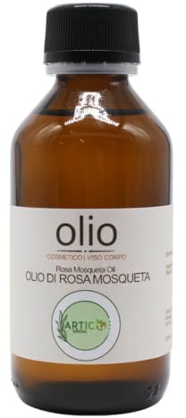 Artico Olio di Rosa Mosqueta, Olio Vegetale Cosmetico per Viso Corpo e Capelli, Proprietà Antiossidanti e Rigeneranti, 100 ml