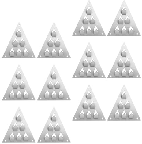 12pcs Sound Isolation Clips Triangle Base Carbon Steel for Walls | Silver Finish, Apartment and Recording Studio Use, Easy Installation, Minimizes Replacements