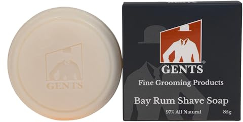 GENTS Bay Rum Shave Soap for Men – 97% Natural with Shea Butter, Coconut & Avocado Oil – Rich Lather Wet Shaving Soap, Travel Kit