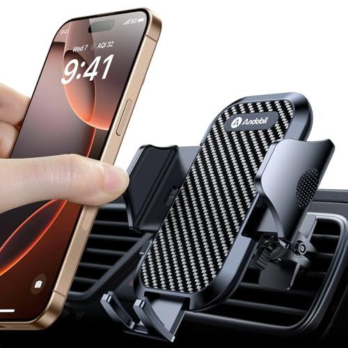andobil Handyhalterung Auto Lüftung [2025 Neueste Lüftungsclip] Kfz Handy Halterung [100% Sicherer Griff ] 360° Drehbar Autohalterung Zubehör für iPhone 17 Pro Max Air 16 15 14 13 12 Galaxy S25 Ultra