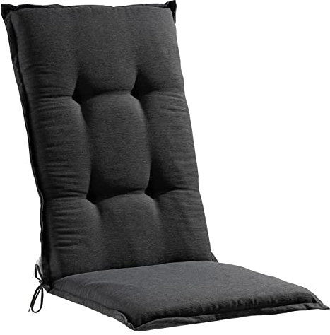 Gartenstuhlauflage - Dunkelgrau - Hochlehner - mit Stehsaum