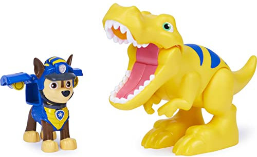 PAW PATROL Dino Rescue Chase Hero Pup Spielfigur im Set mit beweglicher Dinosaurier-Figur und Überraschungs-Dino, Spielzeug für Kinder ab 3 Jahren