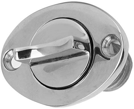 Fafeicy Edelstahl Garboard Drain Plug 316, 38x55mm Oval Captive Bootsstopfen mit 1 Zoll Loch und 3/4 Zoll Gewinde für Yacht und Boot