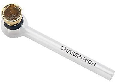 TABAKPFEIFE aus Glas mit Steckkopf und Sieb 12cm Champ Glaspfeife Tabakpfeife Pfeife Tabak Pipe 27 (Gold)