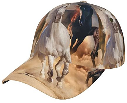 FJAUOQ Athletic Baseball Cap Desert Sand Storm Wild Horse Snapback Baseball Hat, Siehe Abbildung, One size