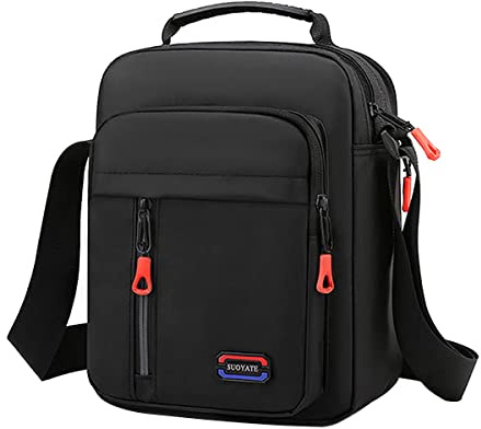 A-QMZL Umhängetasche Schultertasche Messenger Bag Herren tasche Zum Umhängen Klein Herren Canvas Handy Tasche Männer für Arbeit Schule Reise (schwarz2)