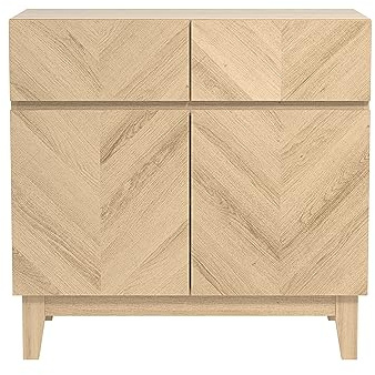 Galano Hanwell 2 Door 2 Drawer Sideboard – Storage Cabinet with Adjustable Shelves – Modern Sideboard Organizer for Living Room or Hallway – Oslo Oak