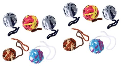 FOMIYES 10stücke Katzenballspielzeug Bunte Wollknäuel Mit Glöckchen Für Katzen Und Kätzchen Interaktive Spielzeuge Beschäftigung Zufällige Farben
