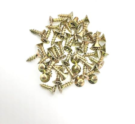 200 Pcs Box of Wood Screws 3.5mm x 15mm Double Countersunk Premium Easy Drive Woodscrews
