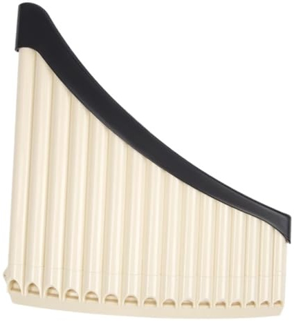 Panflöte Aus Kunstharz Gebogen Mit Bodenstütze Spielpanflöte Beige Gebogen 16 Rohre