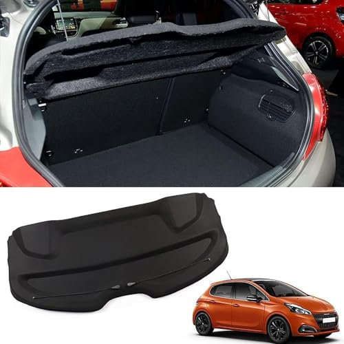 GuGuoZZ Auto Einziehbare Hintere Kofferraum Hutablage Für Peugeot 208 2012-2017 Hintere Kofferraum Hutablage wasserdichte Schattenschutz