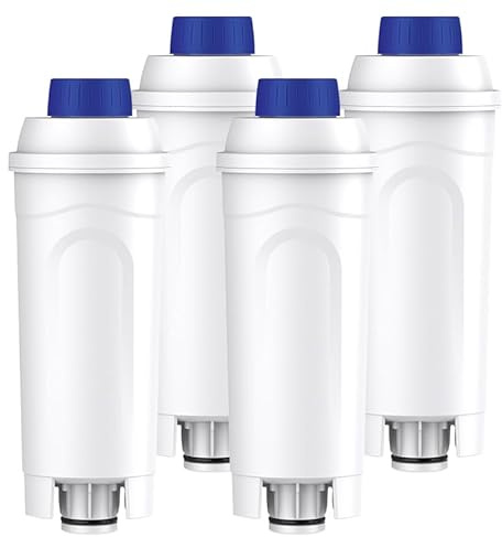 4 Stück Wasserfilter, Filterkartuschen Ersatz für DeLonghi DLSC002 Magnifica Evo & S, Dinamica, Primadonna soul, Eletta Explorer, Rivelia, ECAM, ETAM Serie Filterkartuschen