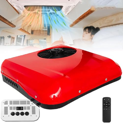 Aire acondicionado de techo para caravana de 12 V/24 V (volumen de aire de 430 m³/H), aire acondicionado de 850 W, capacidad de refrigeración de 2200 W, para camiones, caravanas, barcos, coches