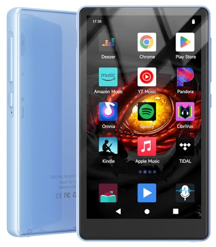 Lettore MP3 con Spotify con Bluetooth e Wi-Fi,96 GB lettore musicale, Pandora, Amazon Music, lettore MP4 e MP3 Android con touchscreen da 4,5 per bambini con Libby, Audible, Spotify Kids