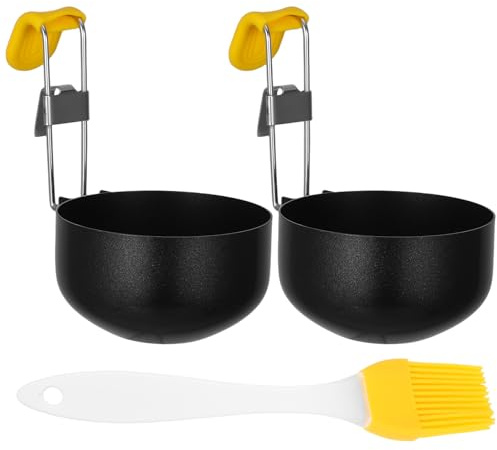 KAJNBN Molde para Huevos Escalfados Plegable de Acero Inoxidable, 2 Piezas