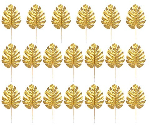 20 Pezzi Foglie Dorate Artificiali Simulazione Foglie Di Monstera Per Decorazioni Casa Matrimoni Feste Estive Riutilizzabili in Tessuto 13.4X6.7 Pollici