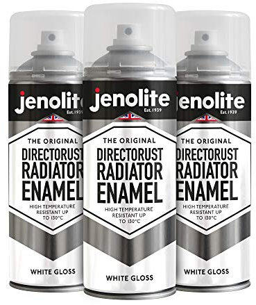 JENOLITE Heizkörperlack | Emaille-Sprühfarbe für Heizkörper | Weiß glänzend | 3 x 400ml