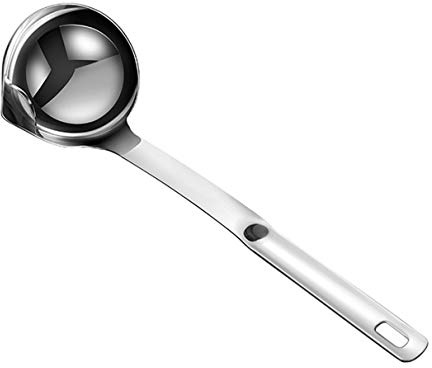 Edelstahl Suppe Fett Öl Separator Schöpfkelle Ölfilter Skimmer Löffel Suppensieb für Küche Sauciere Lebensmittel Fettabscheider Skimmer Löffel