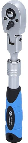 BRILLIANT TOOLS BT020997 1/4 Teleskop-Umschaltknarre mit flexibelem Kopf (175-225 mm) [Powered by KS Tools]