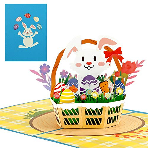 Kesote Osterkarte 3D Karte Pop Up Grußkarte Ostern Glückwunschkarte Kinder Basteln Osterhase Ostereier
