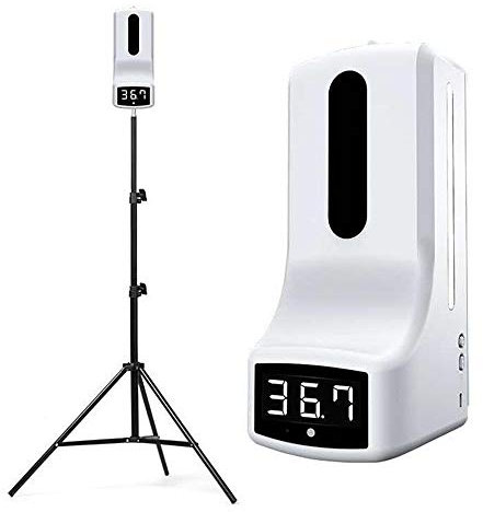 Ny uppgradering Väggmonterad beröringsfri infraröd termometer K9 Pro Automatisk tvåldispenser Auto IR-sensor Alkohol Desinfektionsmedel Gel Hem Ren,K9 pro+stand