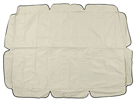 TITA-DONG Outdoor Swing Canopy Replacement Cover, 420D Silver Coated Oxford Fabric Replacement Canopy Top Cover, Waterproof Replacement Canopy for Patio Yard Seat(Beige)