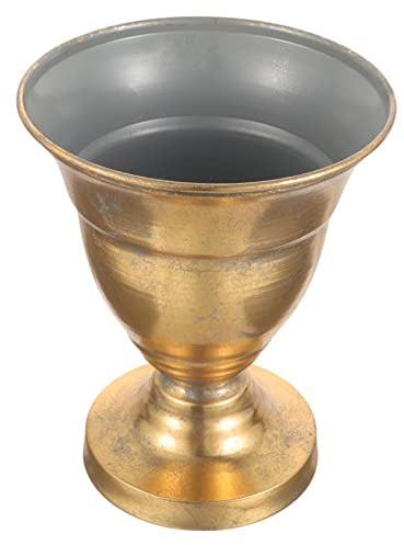 Angoily Florero De Hierro Antiguo Macetero Metalico Jarrón Central Maceta De Urna Plantador De Copa De Plantador De Pilares Plantador De Patrimonio Planchar Columna Estilo Europeo